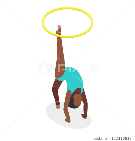 3D Isometric Flat  Set of Athletic Gymnastics. Item 7 132310835