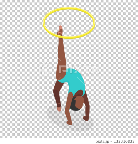 3D Isometric Flat  Set of Athletic Gymnastics. Item 7 132310835
