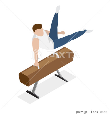 3D Isometric Flat Set of Athletic Gymnastics. Item 6 3D Isometric Flat Set of Athletic Gymnastics. Item 6 132310836