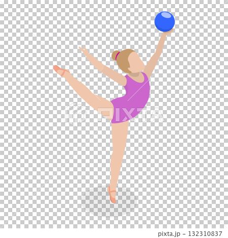 3D Isometric Flat  Set of Athletic Gymnastics. Item 5 132310837