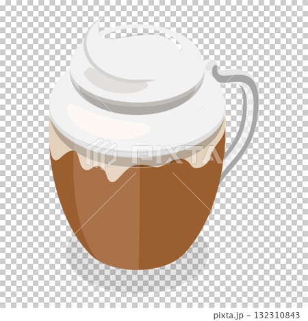 3D Isometric Flat Set of Coffee Beverages. Item 9 3D Isometric Flat Set of Coffee Beverages. Item 9 132310843