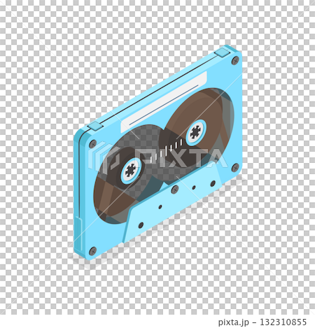 3D Isometric Flat  Illustration of Retro Tapes. Item 4 132310855