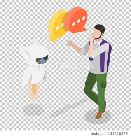 3D Isometric Flat Illustration of Prompt Engineering. Item 1 3D Isometric Flat Illustration of Prompt Engineering. Item 1 132310879