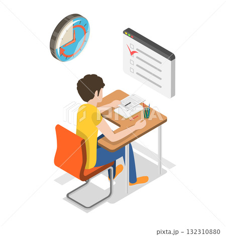 3D Isometric Flat  Illustration of Knoledge and Education. Item 4 132310880