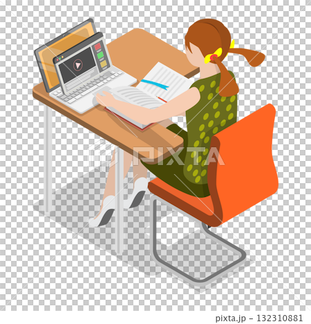 3D Isometric Flat Illustration of Knoledge and Education. Item 3 3D Isometric Flat Illustration of Knoledge and Education. Item 3 132310881
