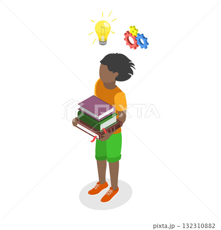3D Isometric Flat Illustration of Knoledge and Education. Item 2 3D Isometric Flat Illustration of Knoledge and Education. Item 2 132310882
