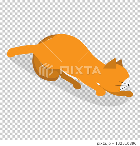 3D Isometric Flat  Illustration of Sleeping Pets. Item 3 132310890