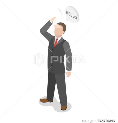 3D Isometric Flat  Illustration of Sign Language. Item 6 132310893