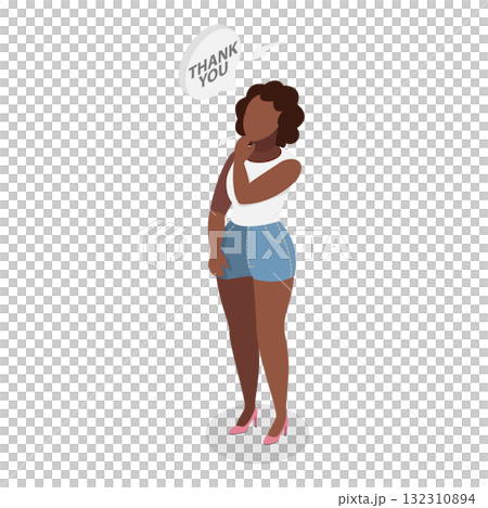 3D Isometric Flat  Illustration of Sign Language. Item 5 132310894