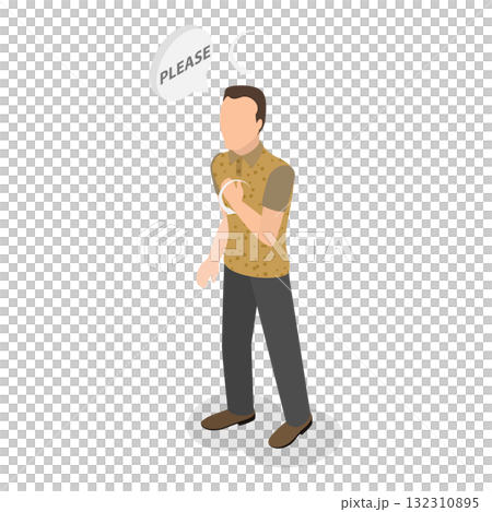 3D Isometric Flat Illustration of Sign Language. Item 4 3D Isometric Flat Illustration of Sign Language. Item 4 132310895