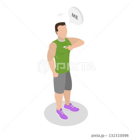 3D Isometric Flat Illustration of Sign Language. Item 3 3D Isometric Flat Illustration of Sign Language. Item 3 132310896