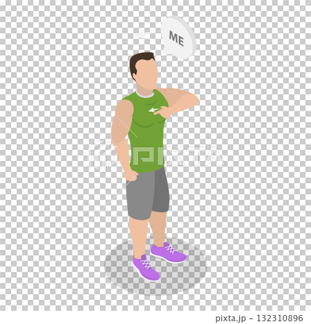 3D Isometric Flat Illustration of Sign Language. Item 3 3D Isometric Flat Illustration of Sign Language. Item 3 132310896