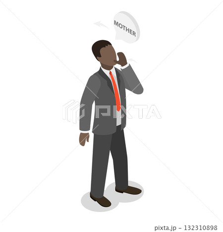 3D Isometric Flat  Illustration of Sign Language. Item 1 132310898