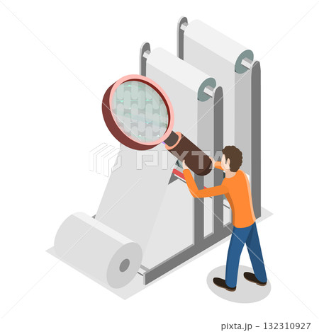 3D Isometric Flat  Illustration of Light Industry Factory. Item 2 132310927