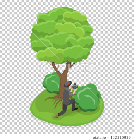 3D Isometric Flat  Illustration of Private Investigating. Item 4 132310939