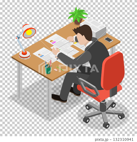 3D Isometric Flat  Illustration of Private Investigating. Item 2 3D Isometric Flat  Illustration of Private Investigating. Item 2 132310941