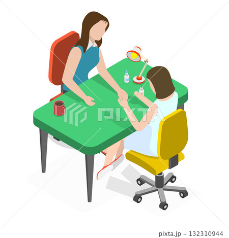 3D Isometric Flat  Illustration of Cosmetic Procedures. Item 2 132310944