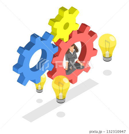 3D Isometric Flat  Illustration of Psychology. Item 1 132310947
