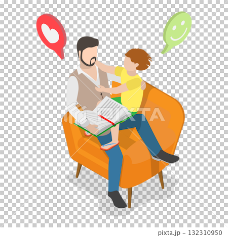 3D Isometric Flat Set of Parents Learning with their Kids. Item 2 3D Isometric Flat Set of Parents Learning with their Kids. Item 2 132310950