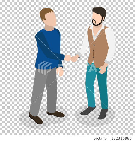 3D Isometric Flat Set of Greeting Gestures. Item 6 3D Isometric Flat Set of Greeting Gestures. Item 6 132310960