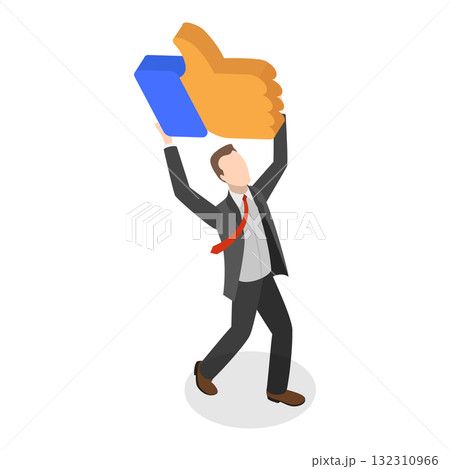 3D Isometric Flat  Illustration of Customer Feedback. Item 5 132310966