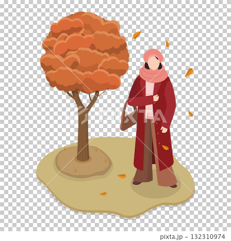 3D Isometric Flat  Illustration of Various Weather Conditions. Item 3 132310974