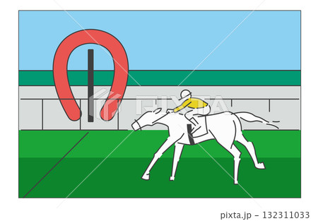競走馬_ゴールの瞬間 競走馬_ゴールの瞬間 132311033