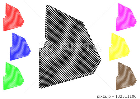 Victoria County (Canada, New Brunswick Province, North America) map vector illustration, scribble sketch Victoria map 132311106