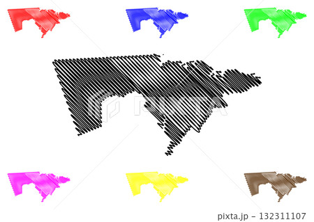 Westmorland County (Canada, New Brunswick Province, North America) map vector illustration, scribble sketch Westmorland map 132311107
