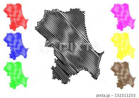 Byron Shire (Commonwealth of Australia, New South Wales, NSW) map vector illustration, scribble sketch Byron map Byron Shire (Commonwealth of Australia, New South Wales, NSW) map vector illustration, scribble sketch Byron map 132311253