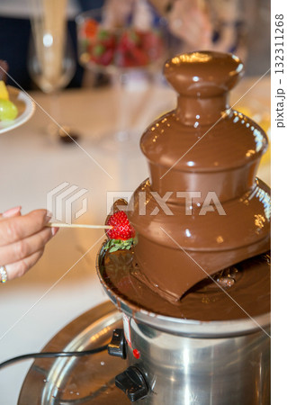 Vibrant chocolate fountain 132311268
