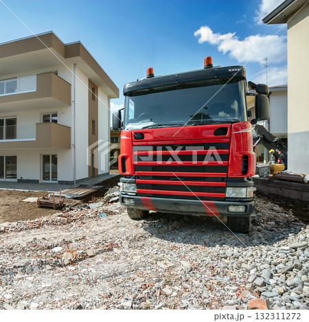 Truck on construction site 132311272