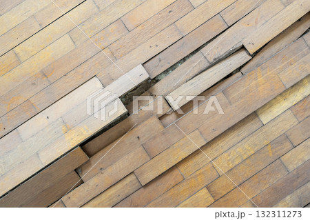 Damaged wooden floor Damaged wooden floor 132311273
