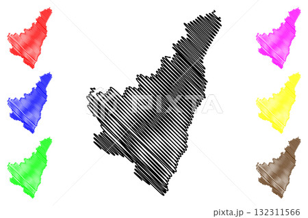 City of Coffs Harbour (Commonwealth of Australia, New South Wales, NSW) map vector illustration, scribble sketch Coffs Harbour City Council map 132311566