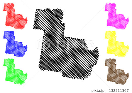 Coolamon Shire (Commonwealth of Australia, New South Wales, NSW) map vector illustration, scribble sketch Coolamon map 132311567