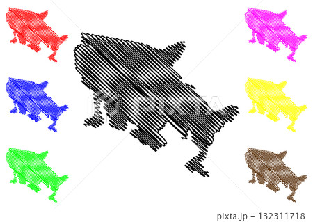 Lane Cove Council (Commonwealth of Australia, New South Wales, NSW) map vector illustration, scribble sketch Lane Cove map 132311718