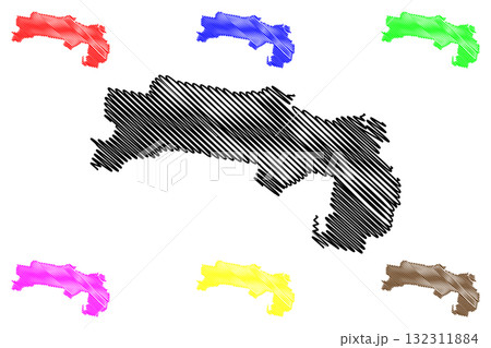 City of Liverpool (Commonwealth of Australia, New South Wales, NSW) map vector illustration, scribble sketch Liverpool City Council map 132311884