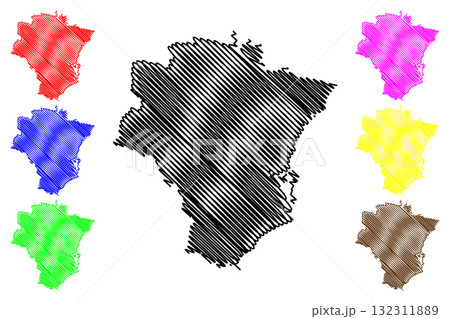 MidCoast Council (Commonwealth of Australia, New South Wales, NSW) map vector illustration, scribble sketch Mid-Coast map 132311889