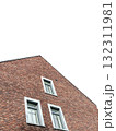 red brick house or home building isolated on white with copy space 132311981