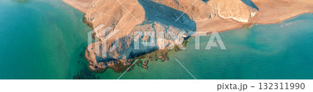 Panoramic view from above of rocky seashore Panoramic view from above of rocky seashore 132311990