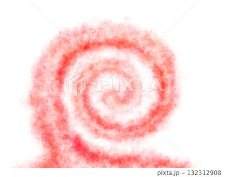Bright red fiery spiral smoke swirl on transparent background creating glowing hypnotic energy vortex pattern 132312908