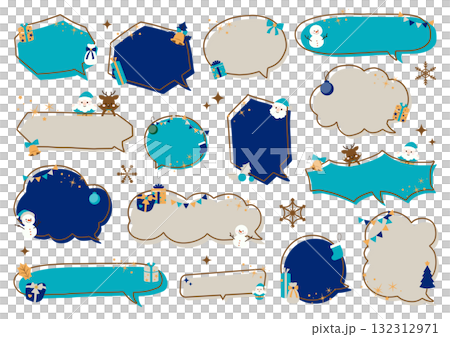 Christmas speech bubble illustration set 132312971
