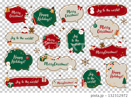 Christmas speech bubble illustration set 132312972