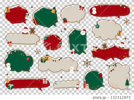 Christmas speech bubble illustration set 132312973