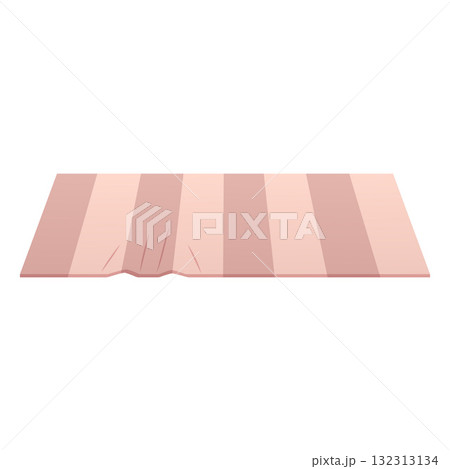 Striped beige rectangular rug with folds, soft floor covering. Striped beige rectangular rug with folds, soft floor covering. 132313134