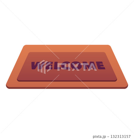 Brown doormat, rectangular, with the inscription "Welcome." Brown doormat, rectangular, with the inscription "Welcome." 132313157