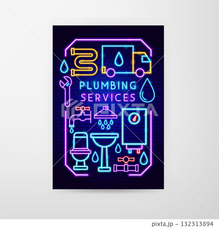 Plumber Neon Flyer Plumber Neon Flyer 132313894