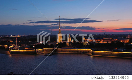 Aerial view of Peter and Paul Fortress in Russia 132314996