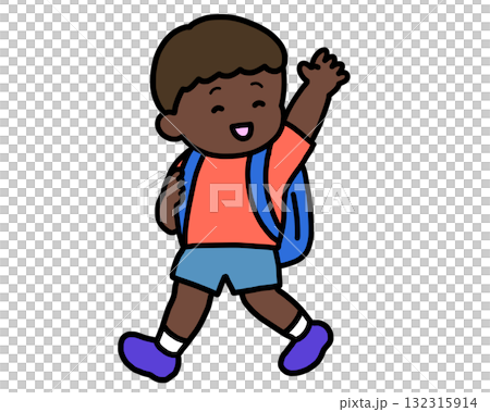 A black boy waving goodbye 132315914