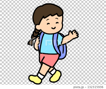 Asian girl waving goodbye Asian girl waving goodbye 132315936
